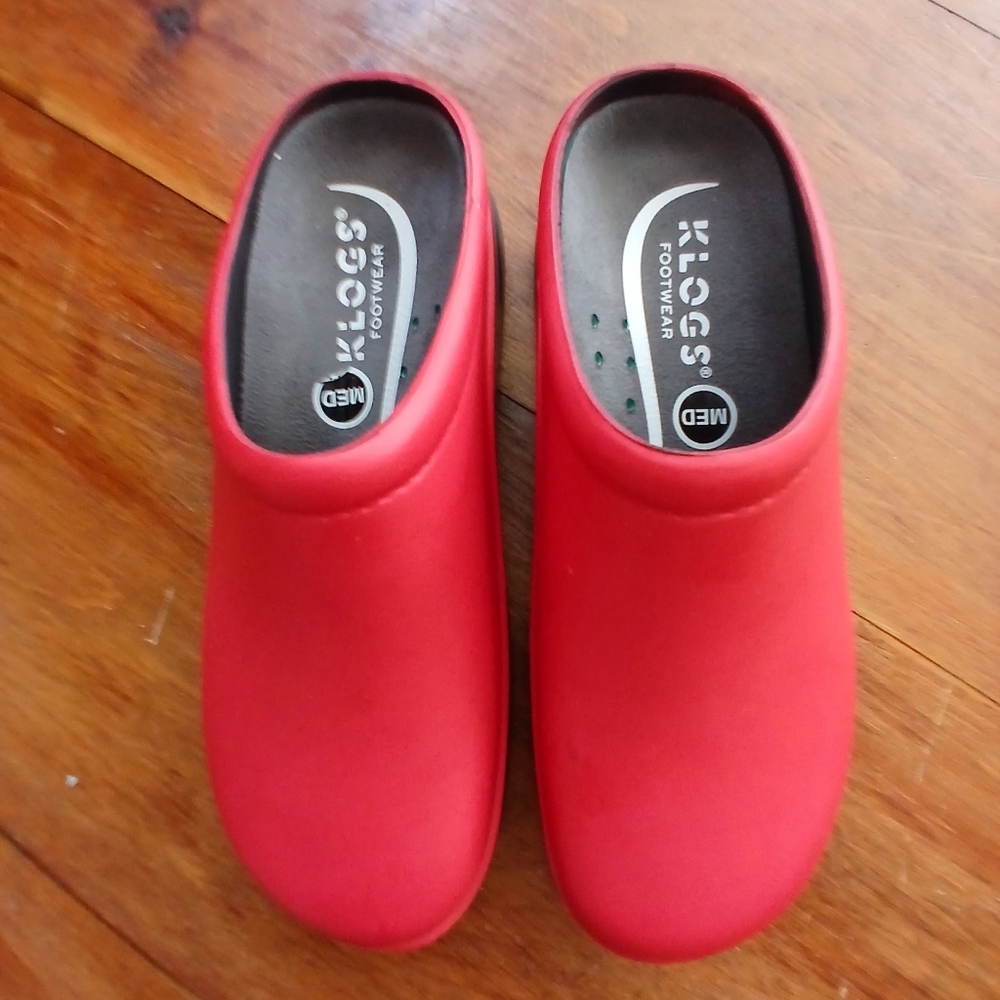 KLOGS Red Garden Rubber Slip On Clog SZ 6
